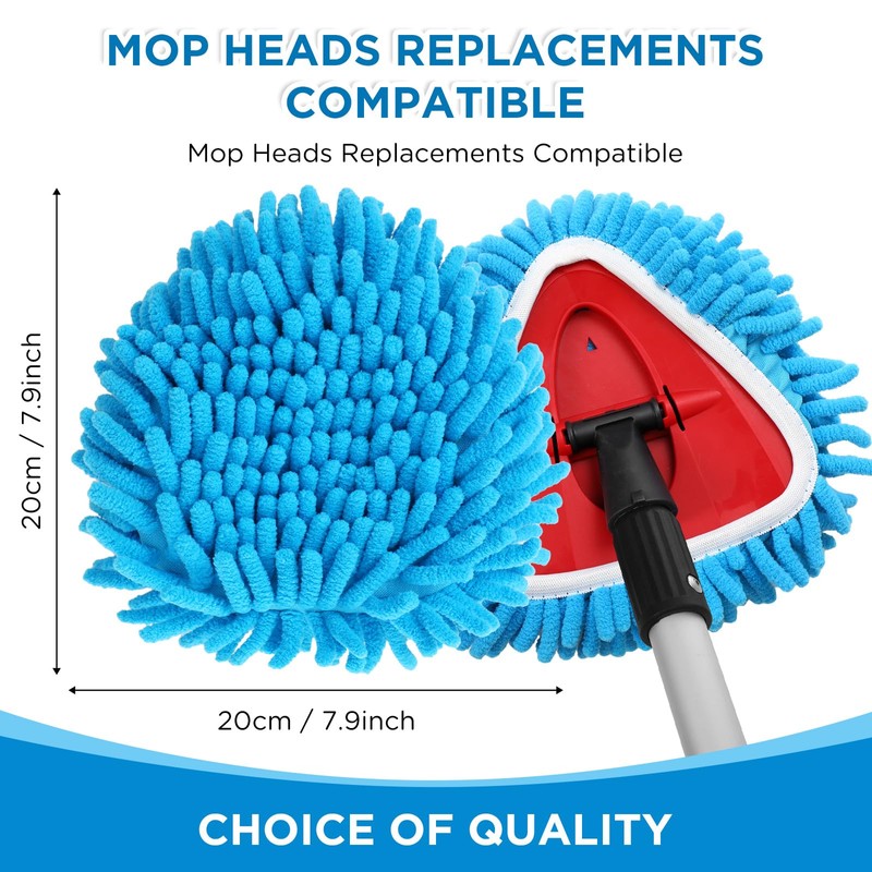 Baderke 3 Pack Chenille Mop Heads Replacements Compatible with 1