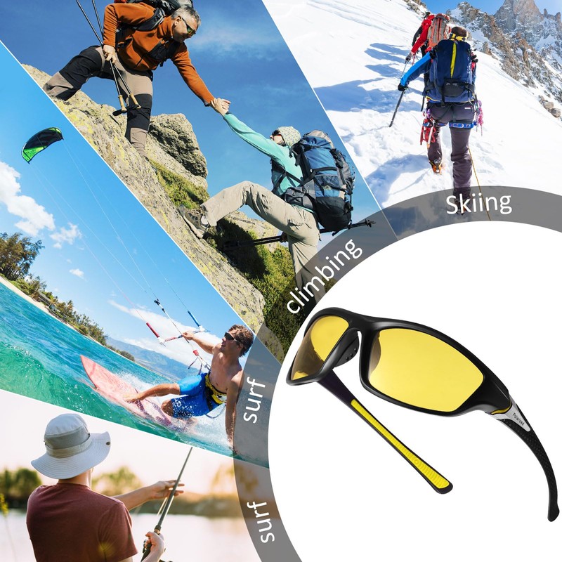 TOODOO 4 Pairs Men Polarized Sunglasses with UV Protection Driving