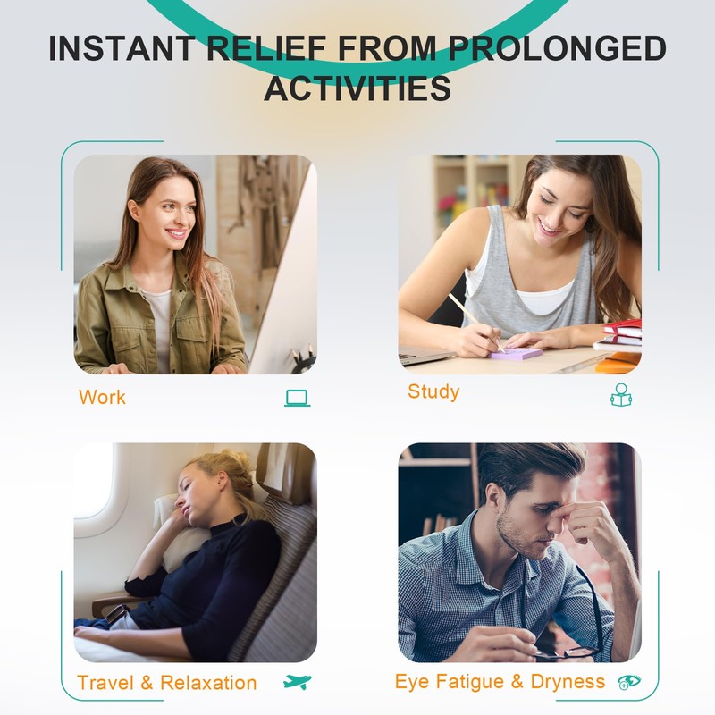 Heated Eye Mask Cordless Warm Eye Compresses for Dry Eyes,