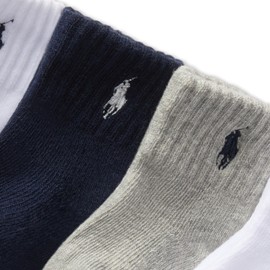Polo Baby Sport Quarter Sock 6 Pair Pack, Navy White, 18-24 Months