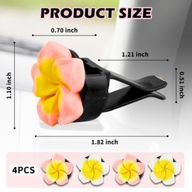 4PCS Colourful Egg Flower Vent Clips for Car,Stylish & Cute Flower Vent Clips for Car Decoration with Mounting Bracket,Universal Air Vents Clip Cars Accessories (White/2PCS+Pink/2PCS)
