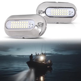 PIT66 LED Bright White Housing Marine Boat Light Pontoon Boat Docking Lights 12V,White Lighting 2 Pcs