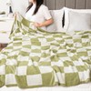 PAVILIA Checkered Throw Blanket for Couch, Fluffy Cozy Lightweight Sage