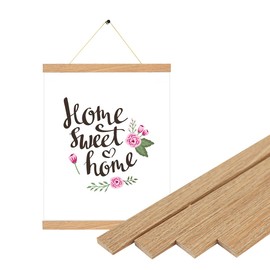 Magnetic Poster Hanger Frame Pine Color 3 pack, 10x18 10x16 10x12 Poster Frame Wooden Magnetic Hanging Kit for Walls Map Canvas Artwork