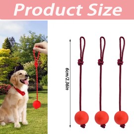 TUBAWD 3Pcs Dog Ball on Rope, Ball on A Rope for Dogs, Ball on A Rope for Dogs, Ball on Rope Dog Toy, Interactive Balls on A Rope Dogs Toy, Flirt Pole Attachment for Active Dogs