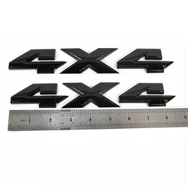 Yoaoo 2Pack Genune Black 4x4 Emblem Badge 3D Emblem Decals Nameplate Flat LetterCompatible with 1500 2500 3500 OEM Matte