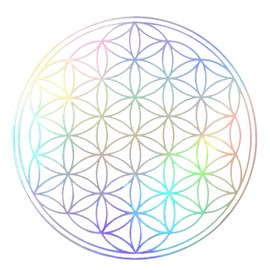 atalantes spirit Flower of Life Sticker Set Mix 12 Pieces: 3 cm + 5 cm – 2 x Gold + 2 x Silver + 2 x Hologram with Protective Lacquer – Transparent Film