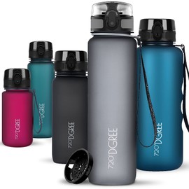 720°DGREE Water Bottle 1l “uberBottle“ softTouch +Sieve - BPA-Free Tritan, Leakproof, Reusable Drinking Bottle - Sports Bottle for Men, Woman, Office, Gym, Fitness, Outdoor, Hiking, Cycling, Travel