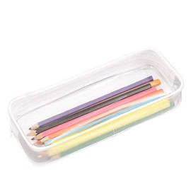 Funny live Clear Pen Pencil Case Pouch Big Capacity Pencil Case Bag Storage Bag Holder Transparent PVC Pen Bag Pencil Pouch for Office & School Supplies, Travel Cosmetic Makeup Bag, White