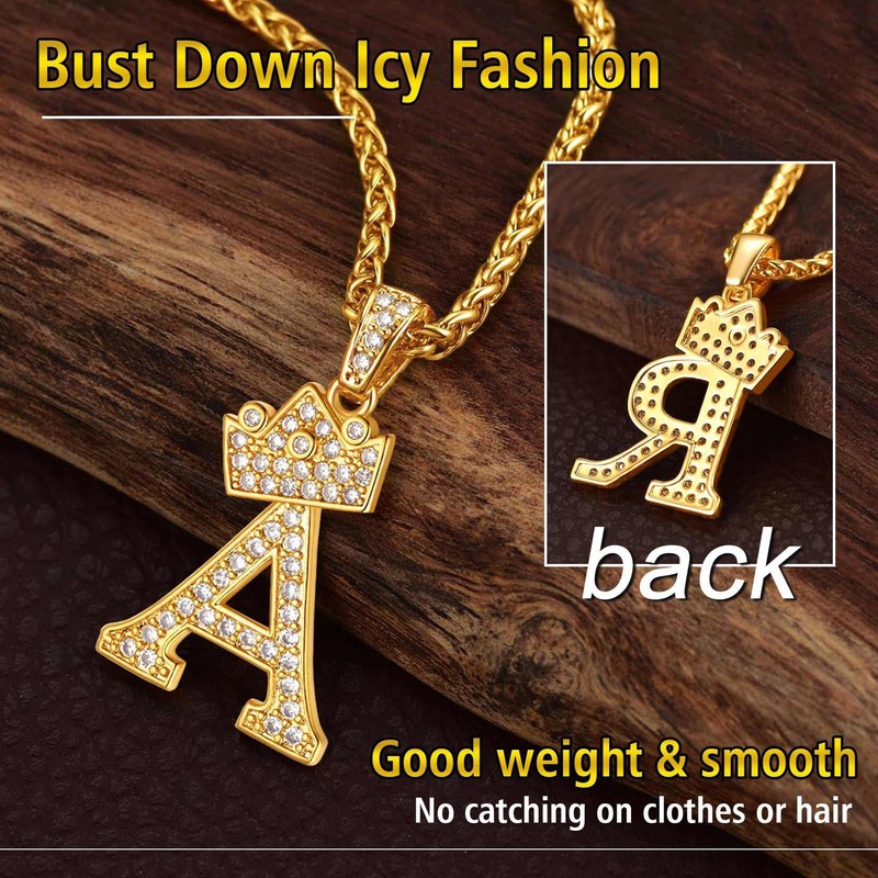 H Necklace with Initials Women Letter Pendant Necklace Gold Plated