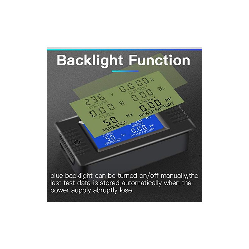 AC Current Voltage Amperage Power Energy Panel Meter LCD Digital