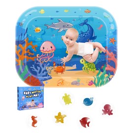 NETONDA Water Mat Baby BPA Free 95 x 76 cm XXL Water Play Mat Baby Toy Water Mat Water Play Mat Baby 3 6 9 12 Months Aqua Mat Baby Water Play Mat Baby Water Mat Stomach Position Toy
