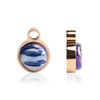Roségold Anhänger für Ohrringe in dunkelblau • Creolen Charm zum