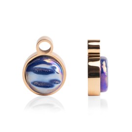 Roségold Anhänger für Ohrringe in dunkelblau • Creolen Charm zum Wechseln • Edelstahl & recyceltes Glas • nachhaltiger Halbedelstein-Look • MIX AND MATCH