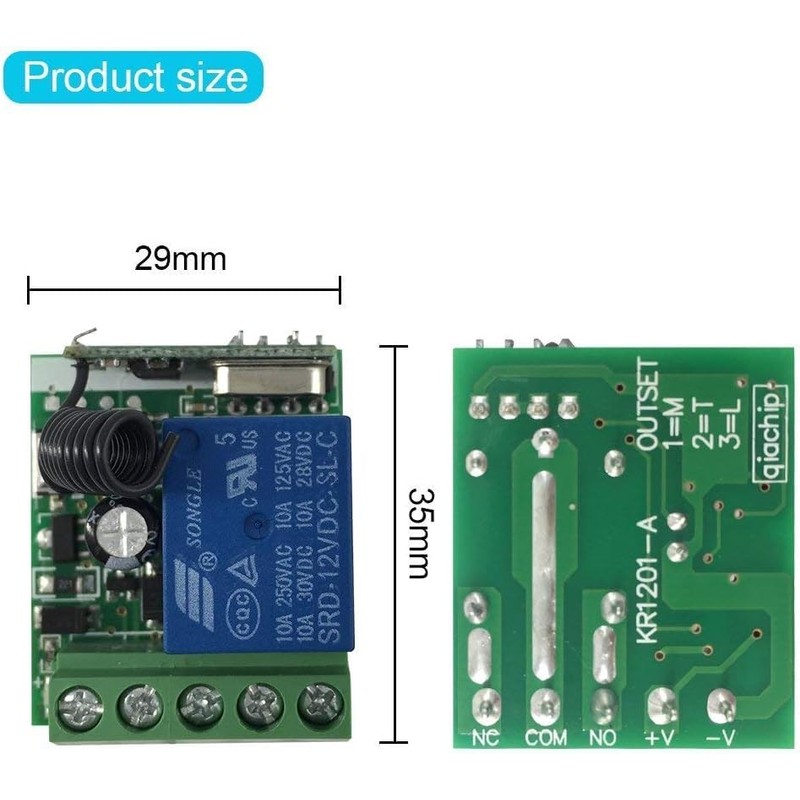 QIACHIP DC 12 V Wireless Switch with Remote Control 433