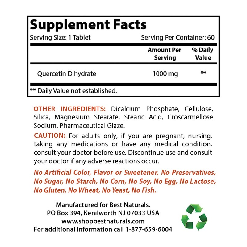 Best Naturals Ionic Liquid Zinc & Quercetin 1000 mg