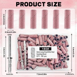 Flintronic Pack of 200 Sanding Sleeves, Mini Grit Sanding Belts with 4 Pieces Nail Drill, 180# 240# Grit Sanding Caps Nail Cutter, Small Sanding Belts, Sanding Caps for Nail Design Nail Art