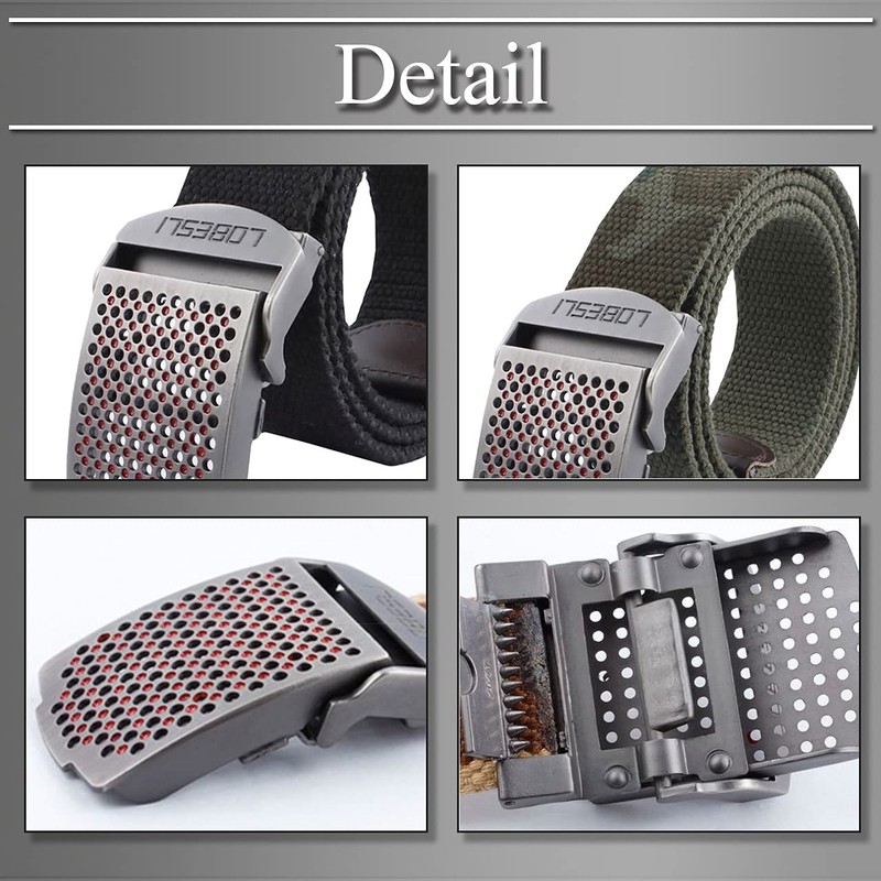 BUZZxSELECTION LBT089 Men's Camouflage Belt, Military Design, Buckle, Braid, One