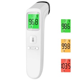 Touchless Thermometer for Adults,Forehead and Ear Thermometer for Fever,Infrared Magnetic Thermometer for Baby Kids Adults Surface and Room (White)