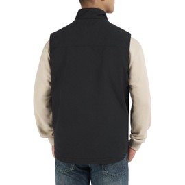 HISEA Men's Washed Duck Sherpa-Lined Vest, Mens Loose Fit Winter Insulated Canvas Workwear Mock-Neck Vest