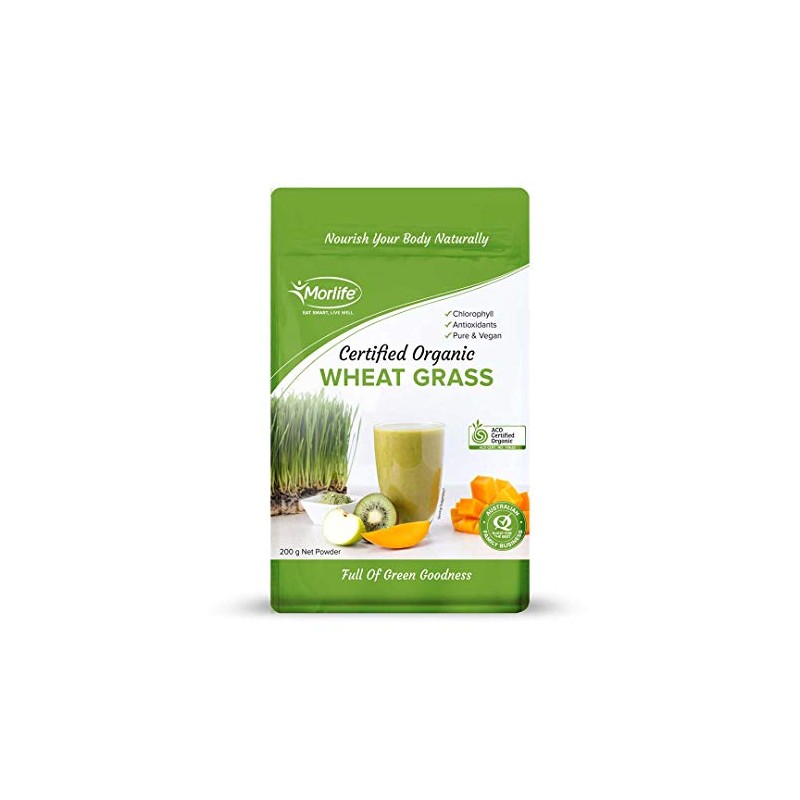 Morlife Wheat Grass Certified Organic Powder 200g