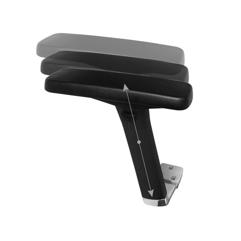 chairpartsonline Height Adjustable Chrome 4D Chair Armrest w/Arm Pads -