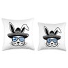 Easter Bunny Rabbit Greece Flag Greek Easter Holiday Throw Pillow