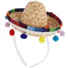 WHAMVOX Straw Mexican Sombrero Headband Hawaiian Cosplay Hat Summer Beach