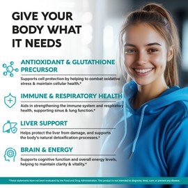 NAC Supplement | Selenium | B6 | B12 - Antioxidant, Immune Support - N Acetyl Cysteine 600 mg per Capsule, 1200 mg per Serving - Made in USA - Non-GMO, Gluten-Free, Vegan - 120 caps, 2 Month Supply
