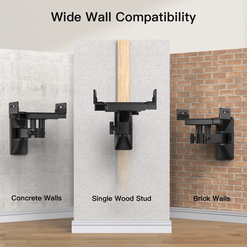 Pipishell Speaker Wall Mounts, Dual Side Clamping Bookshelf Speaker Mounting