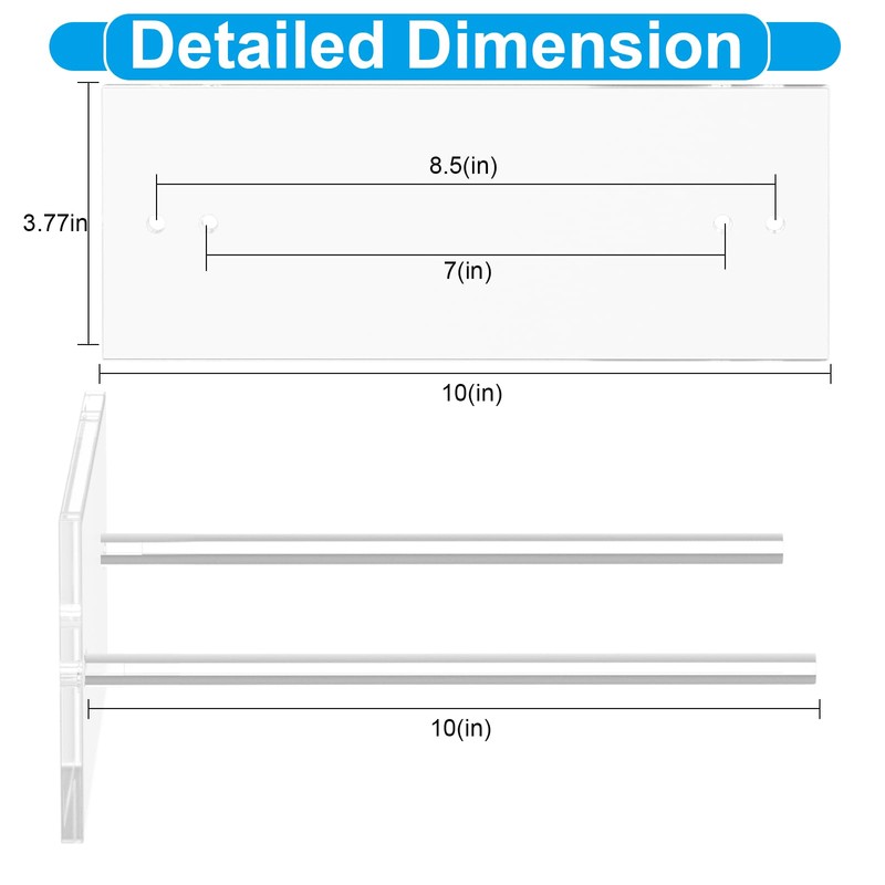YeWink Clear Acrylic Hat Rack for Wall：2 Pieces with Cowboy