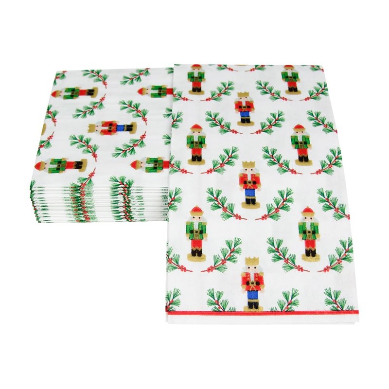 Caspari Little Nutcracker Guest Towel Napkins - 15 Per Package