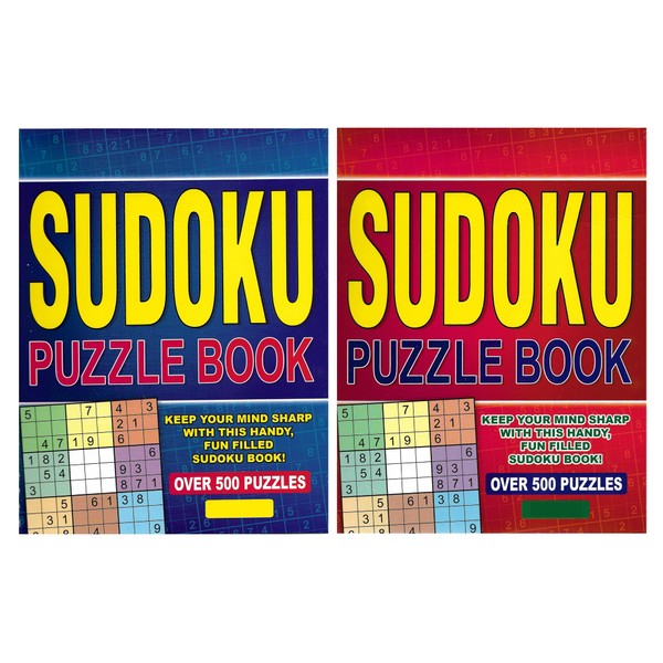 WF Graham Sudoku Puzzle Book, set of 2 - Spiral Bound Brain Teasers Travel Puzzles Book with over 500 Logic Puzzles