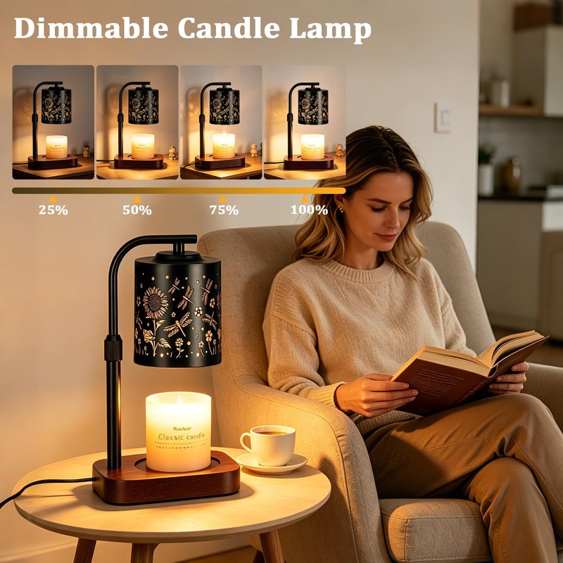 WIHTU Candle Warmer Lamp with Timer & Dimmer Dragonfly for