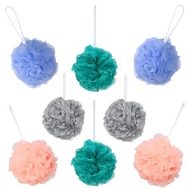Puff Set, Shower Scrunchie, Body Puff, Bath Scrunchies, 8 PCS Bath Puff, Gently Exfoliates Your Skin with Comfortable Smooth Touch,Shower Puff is Big Enough to Fill Your Hand with Luxurious Lather