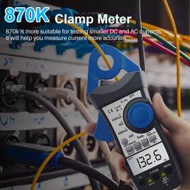 1mA Sensitive Digital Low Current Clamp Multimeter, AC/DC Current Voltage Resistance Clamp-on Multitester for Milliamps Test on Car Battery, HVAC (AIOMEST AI-870K)