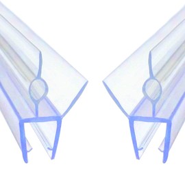 Cozylkx 2Pcs Frameless Glass Door Bottom Gap Seal Strip with Drip Rail for Glass Thickness 3/8", Length 27.5" Shower Door Sweep Stop Shower Leaking