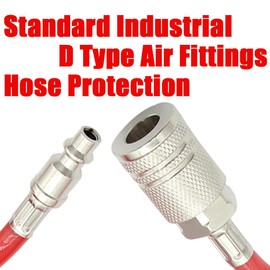 Qolekog Air Blow Gun kit with 16ft Long 8mm OD Coil PU Air Hose Air Duster Blow Gun Kit With Plastic Adapter (Red)