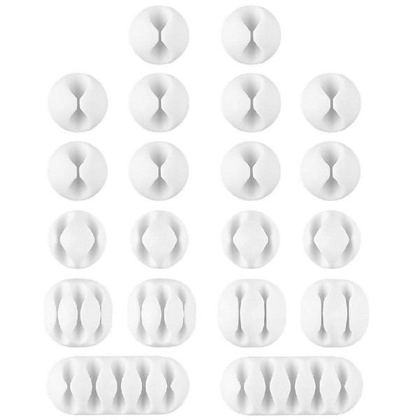 U-Horizon 20 Pack of Durable Cable Clips, White