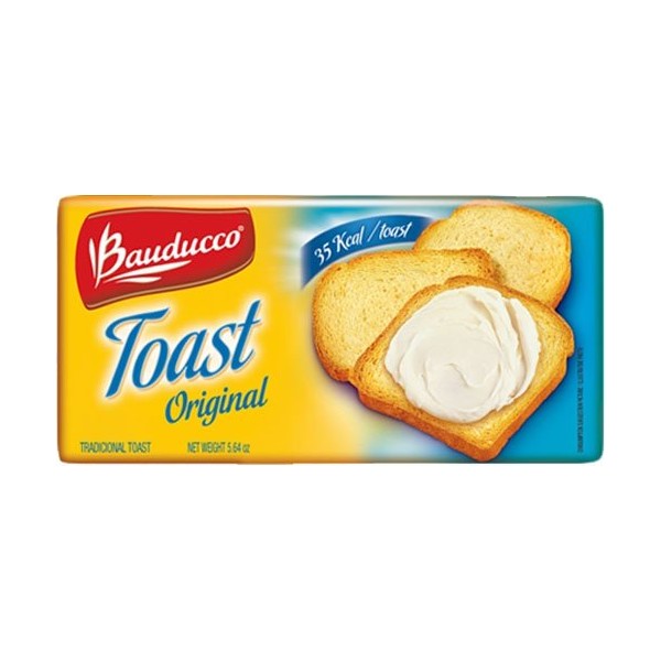 Bauducco Original Toast - 5.64 oz | Torrada Levemente Salgada Bauducco - 160g - (PACK OF 03)