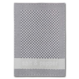 Dyckhoff Set of 3 Tea Towels Salt & Pepper 100% Cotton Anthracite Silver White