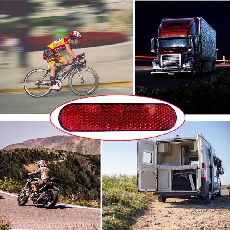Kardne Pack of 2 Motorcycle Bicycle Reflectors, Rear Light Lighting