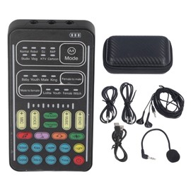 I9 Voice Changer, Mini Sound Card Voice Changer Live Streaming Equipment, Portable Sound Effects and Voice Changer Device for Game Anchor Recording Computer