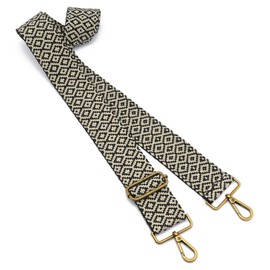 ZOOEASS Bronze Buckles Purse Strap, 2" Wide Crossbody Handbag Strap Adjustable Replacement Shoulder Strap Vintage Embroidery Guitar Style(5CM-Color2)