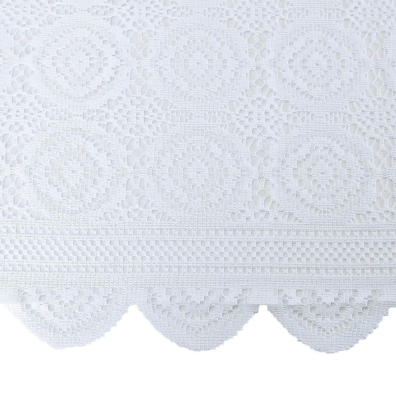 mookaitedecor 225x152cm White Large Floral Lace Tablecloth Rectangular for Party