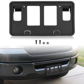 KEWISAUTO Front License Plate Frame for F150 06-08, Black Front Bumper License Plate Bracket Holder Cover for Ford F-150 Lincoln Mark LT 2006 2007 2008 Accessories (1PCS, Replace #6L3Z-17A385-AAA)