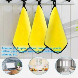 5 Paño Mágico Seco Con Toalla Superfina, 30*40cm Amarillo