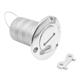 NUZAMAS 1.5" Lockable Stainless Steel Fuel Deck Filler 316 Stainless Steel with Key Cap Boat Yacht Accessories