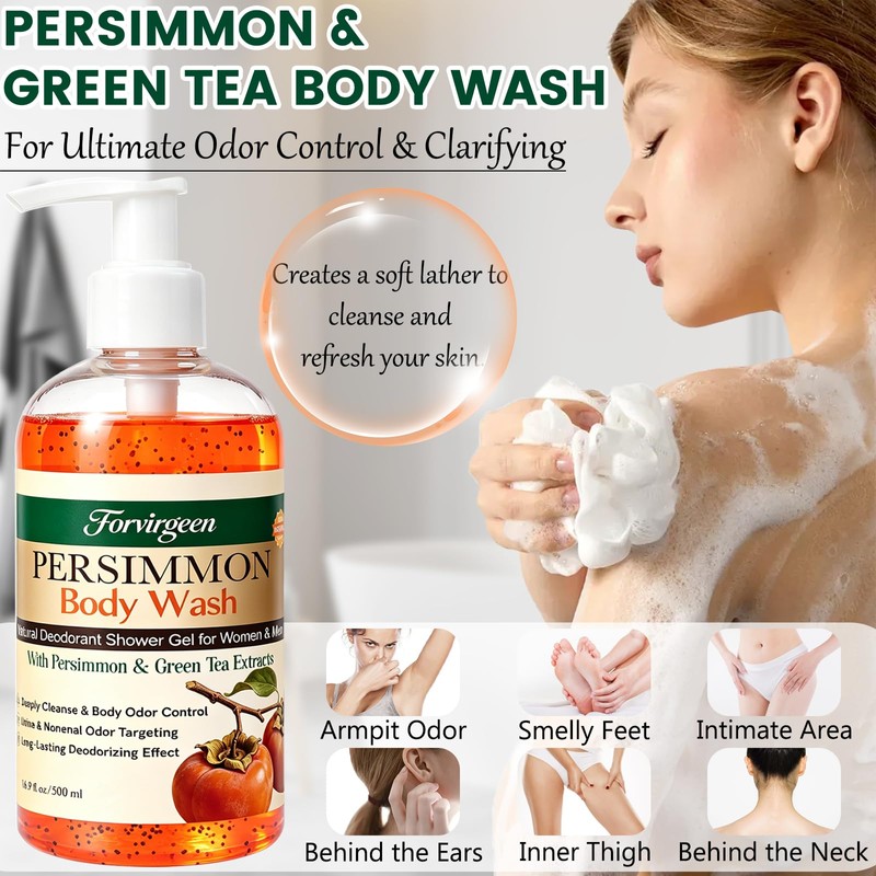 Persimmon Body Wash for Body Odor Control with Persimmon &
