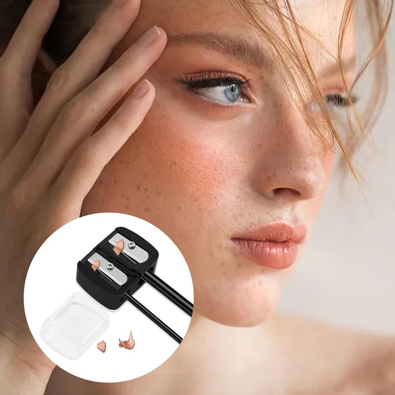 Universal Dual Eyeliner Sharpener Makeup, 2 Pieces 2 Holes Dual
